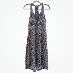 Prana Dress Black Gray Geometric Sleeveless Maxi Racerback‎ Casual